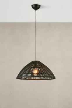 Sklep Kaja Lampa wisząca z plecionym, czarnym abażurem 108674 CAPELLO | Kaja Flash Sale
