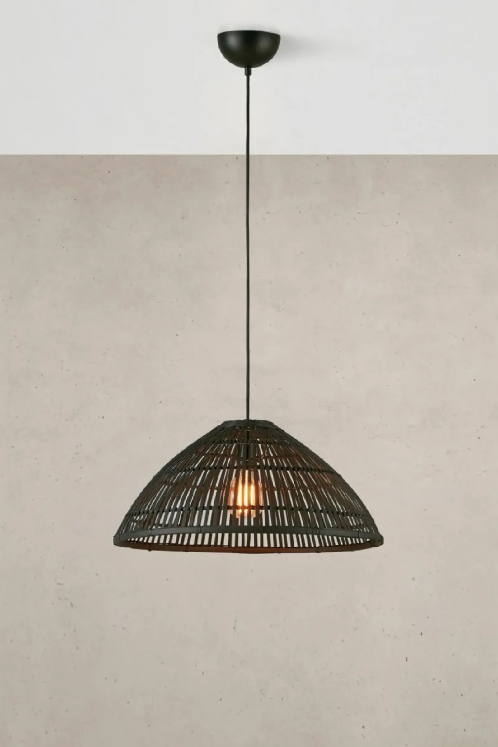 Sklep Kaja Lampa wisząca z plecionym, czarnym abażurem 108674 CAPELLO | Kaja Flash Sale