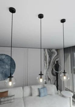 Sklep Kaja Lampa wisząca z przezroczystym kulistym kloszem 711/1 | Kaja Flash Sale