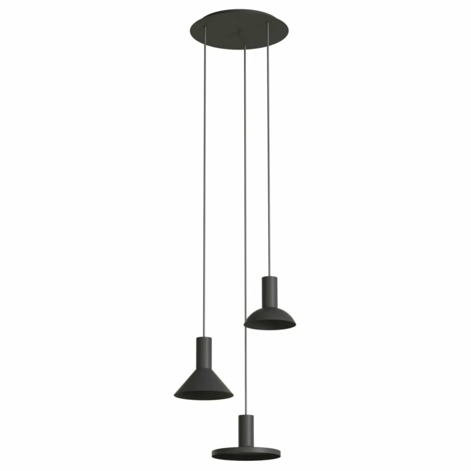 Sklep Kaja Lampa wisząca z różnymi kloszami, do sypialni 10905 HERMANOS | Kaja czarny Outlet
