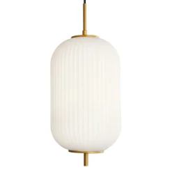 Sklep Kaja Lampa wisząca z ryflowanym szkłem PND-28798-1-GD-WH z serii OLMETO Discount