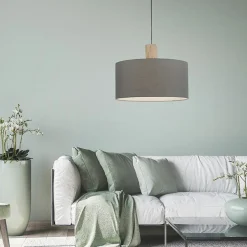 Sklep Kaja Lampa wisząca z m abażurem 15112-15 z serii LINEN | Kaja szary Sale