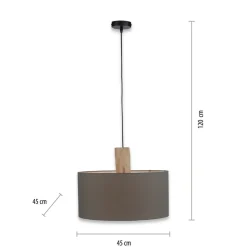 Sklep Kaja Lampa wisząca z m abażurem 15112-15 z serii LINEN | Kaja szary Sale