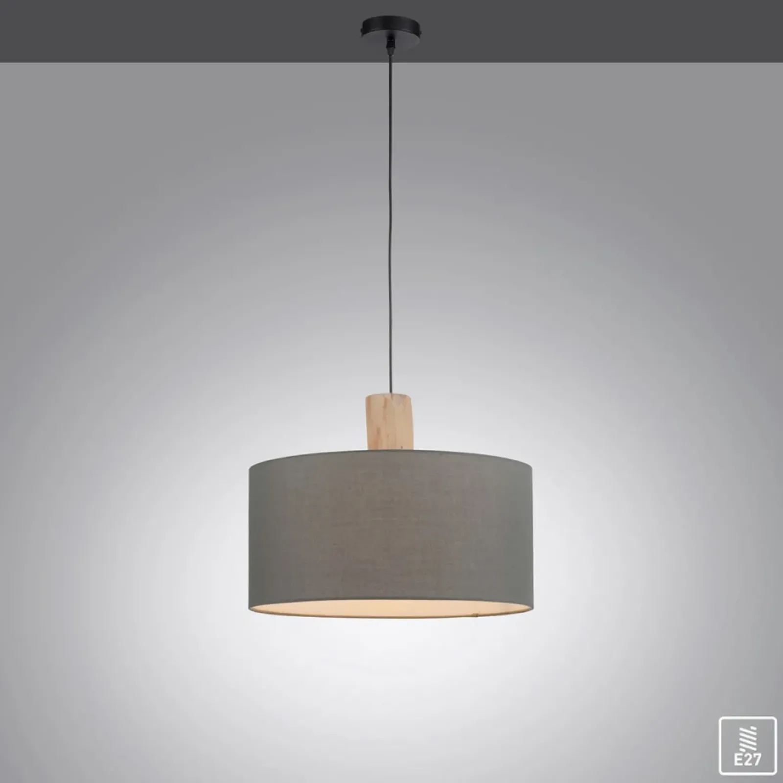 Sklep Kaja Lampa wisząca z m abażurem 15112-15 z serii LINEN | Kaja szary Sale