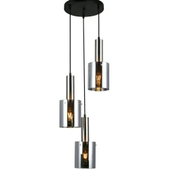 Sklep Kaja Lampa wisząca z szarymi kloszami PND-5581-3A-SC+SG SARDO | Kaja Store