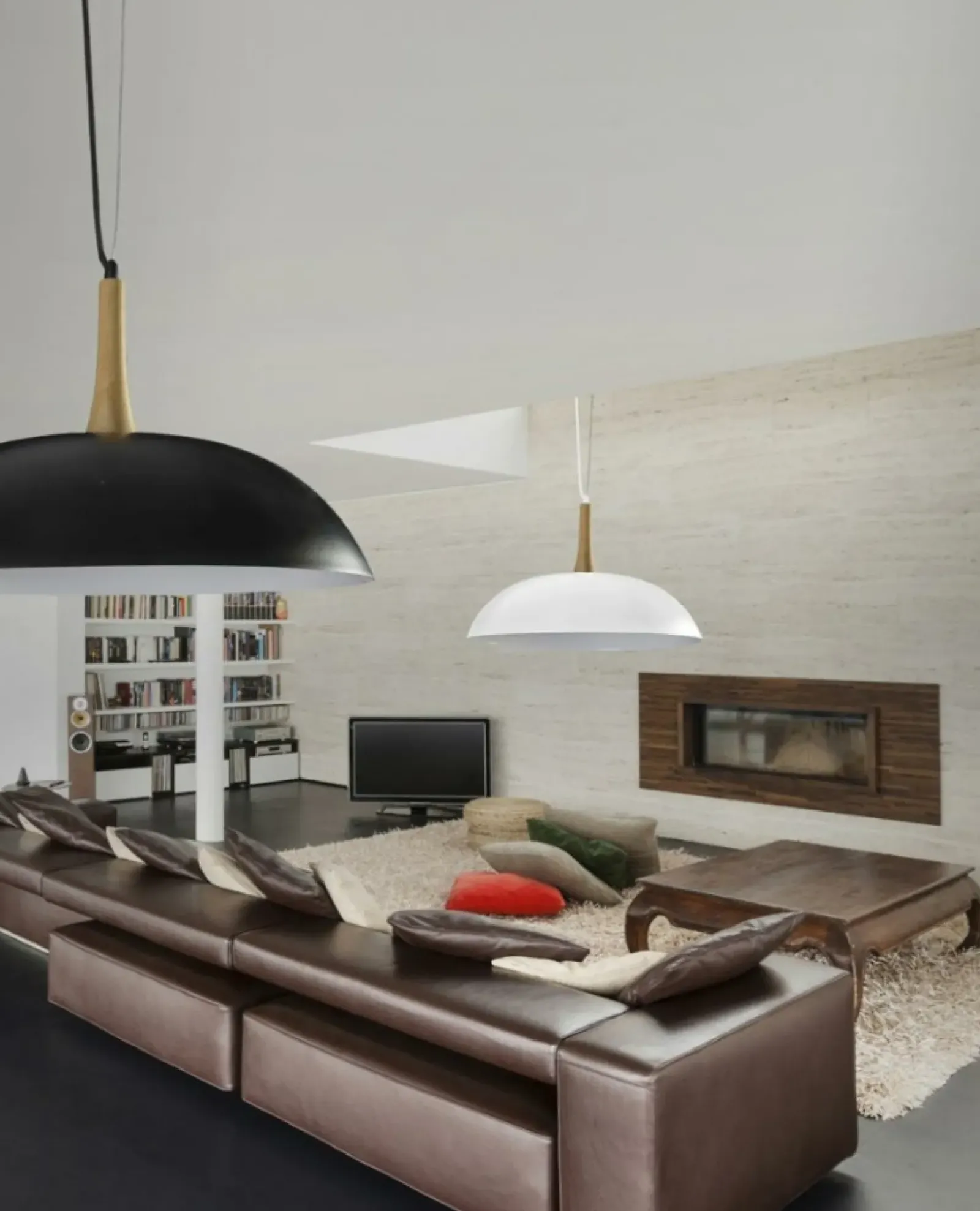 Sklep Kaja Lampa wisząca z szerokim, m kloszem AZ1335 PERUGIA | Kaja czarny Flash Sale