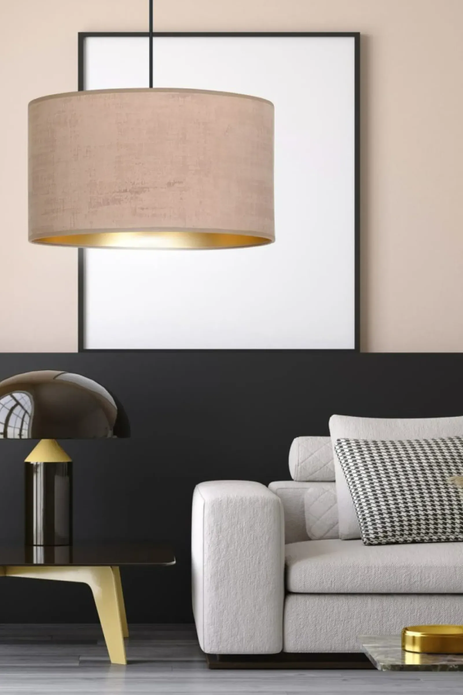 Sklep Kaja Lampa wisząca z szerokim, różowym abażurem 1053/1 HILDE | Kaja Best Sale