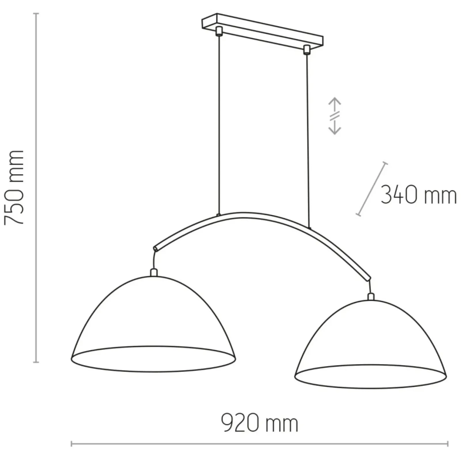Sklep Kaja Lampa wisząca z szerokimi kloszami TK 6008 FARO NEW | Kaja Oświetlenie czarny Clearance