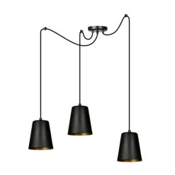 Sklep Kaja Lampa wisząca z trzema czarno-złotymi kloszami 455/3 | Kaja Flash Sale