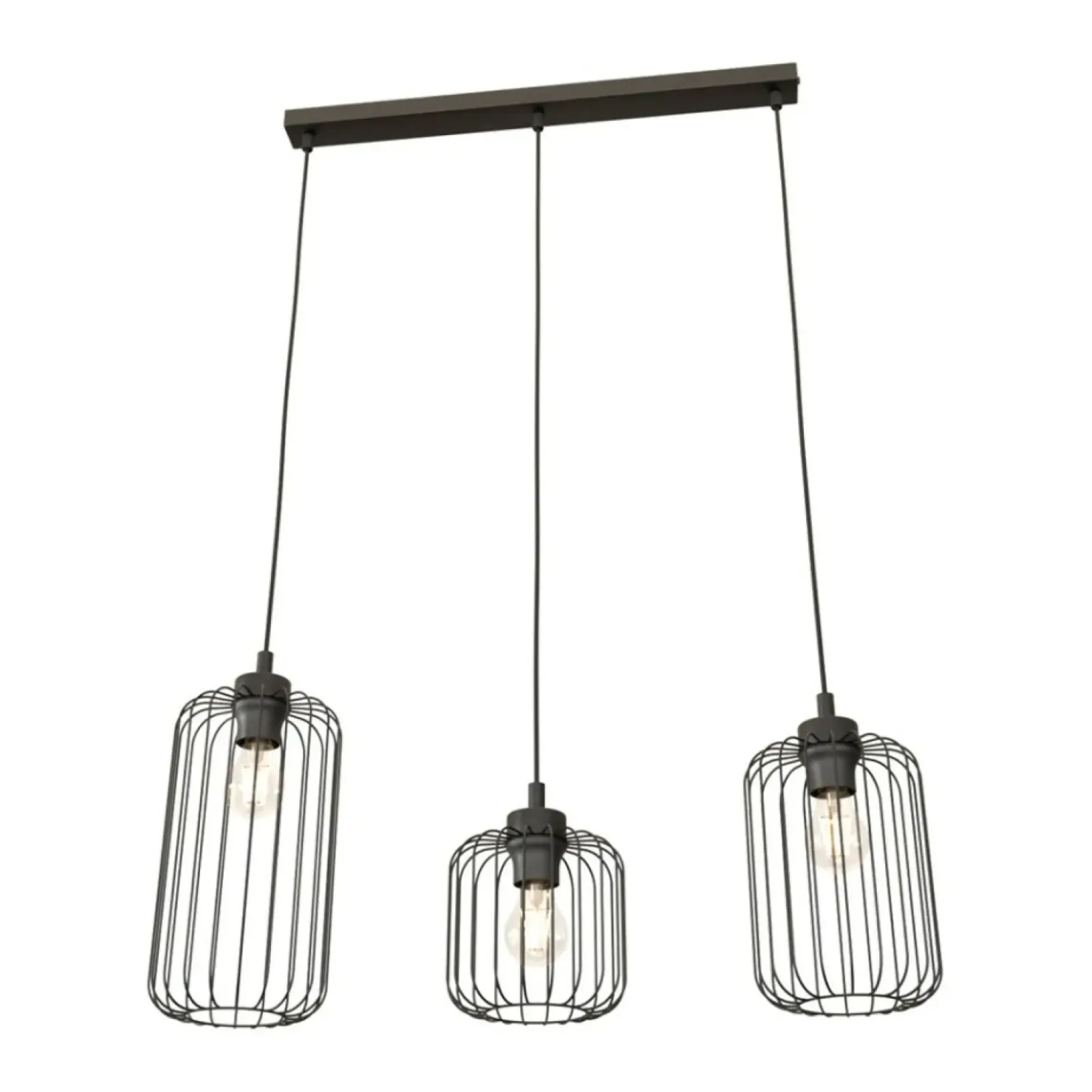 Sklep Kaja Lampa wisząca z trzema drucianymi kloszami 1365/3 z serii VANDER czarny Store