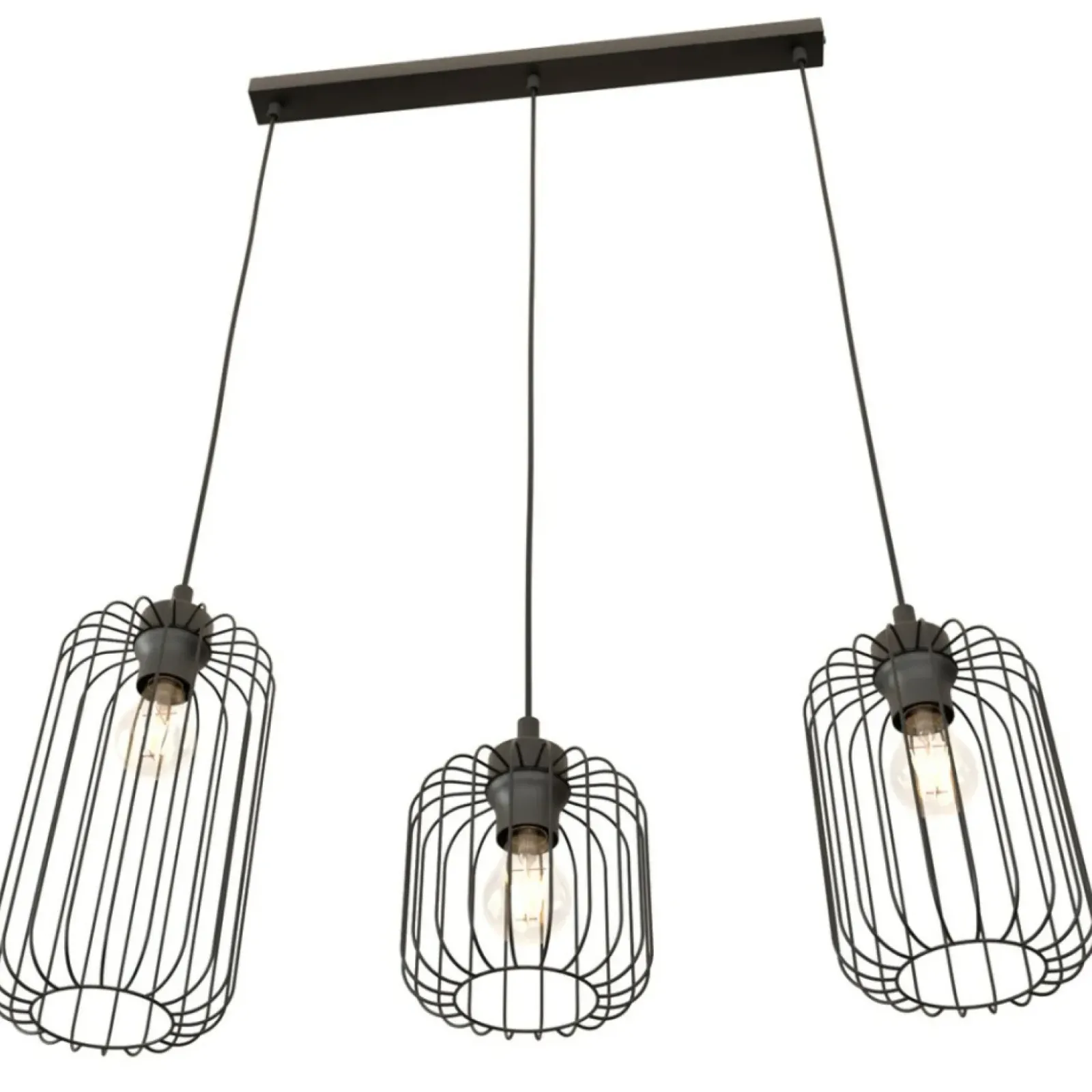 Sklep Kaja Lampa wisząca z trzema drucianymi kloszami 1365/3 z serii VANDER czarny Store