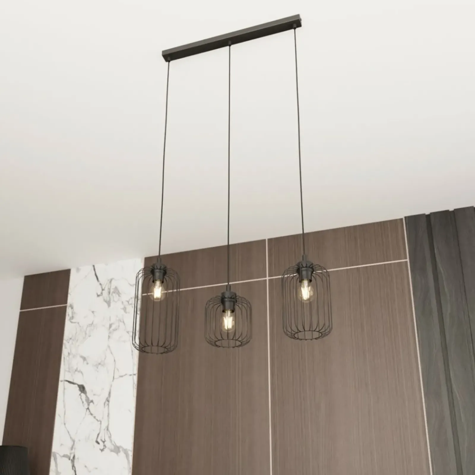 Sklep Kaja Lampa wisząca z trzema drucianymi kloszami 1365/3 z serii VANDER czarny Store