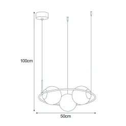 Sklep Kaja Lampa wisząca z trzema kloszami w okręgu K-5104 z serii PARVA | Kaja Shop