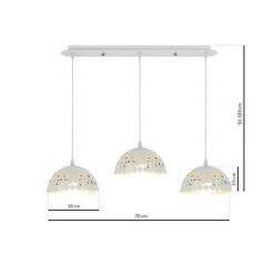 Sklep Kaja Lampa wisząca z trzema niezwykłymi kloszami ML6139 z serii LISA | Kaja Oświetlen biały Shop