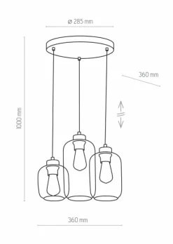 Sklep Kaja Lampa wisząca z trzema różnymi kloszami TK 3185 MARCO | Kaja Store