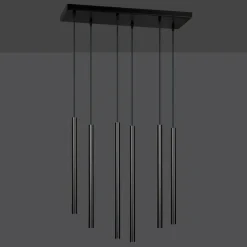 Sklep Kaja Lampa wisząca z tubami na podsufitce 552/6 | Kaja Oświetlenie czarny Outlet