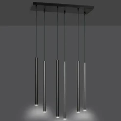 Sklep Kaja Lampa wisząca z tubami na podsufitce 552/6 | Kaja Oświetlenie czarny Outlet
