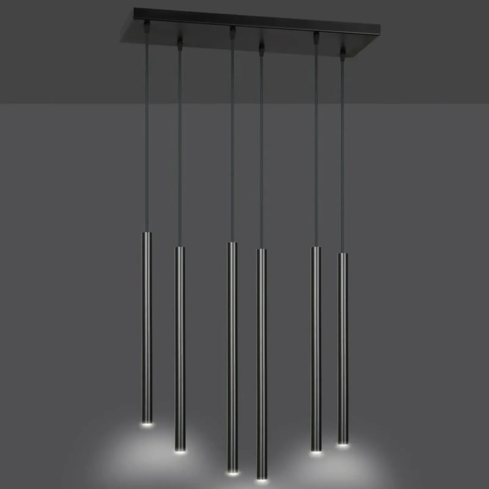 Sklep Kaja Lampa wisząca z tubami na podsufitce 552/6 | Kaja Oświetlenie czarny Outlet