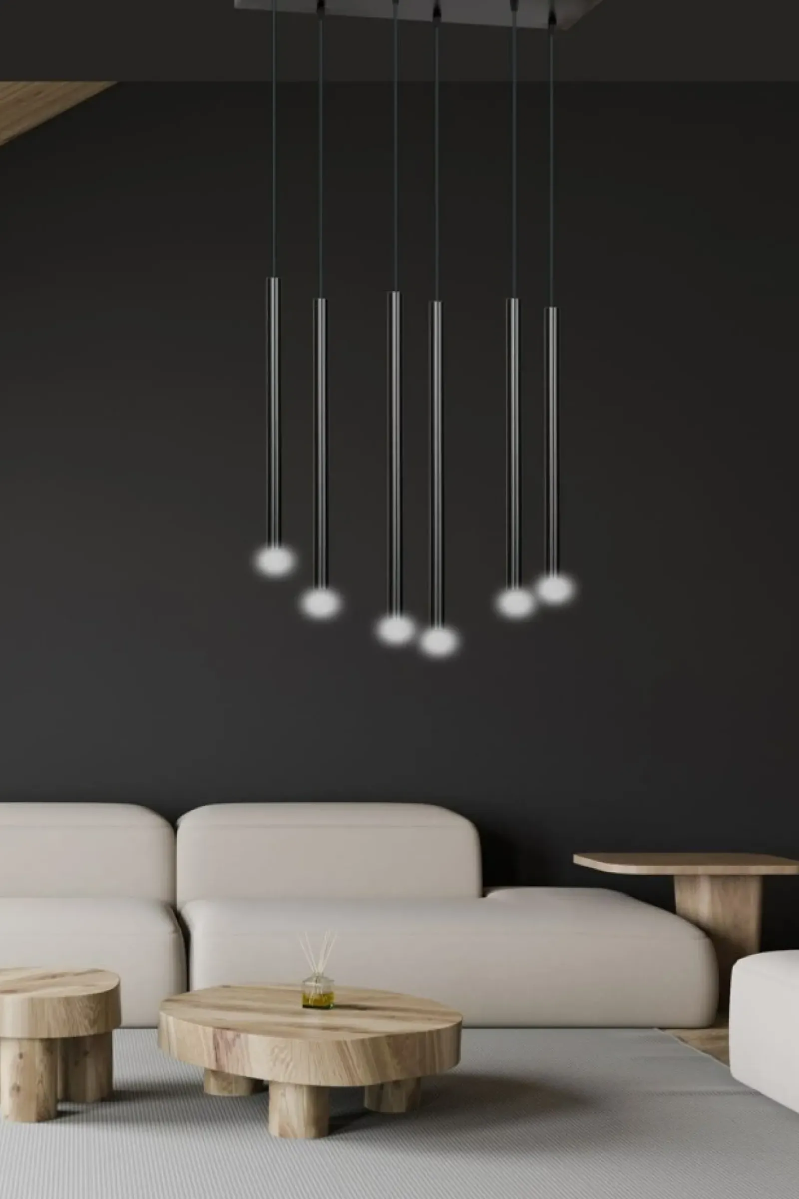 Sklep Kaja Lampa wisząca z tubami na podsufitce 552/6 | Kaja Oświetlenie czarny Outlet