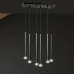 Sklep Kaja Lampa wisząca z tubami na podsufitce 552/6 | Kaja Oświetlenie czarny Outlet