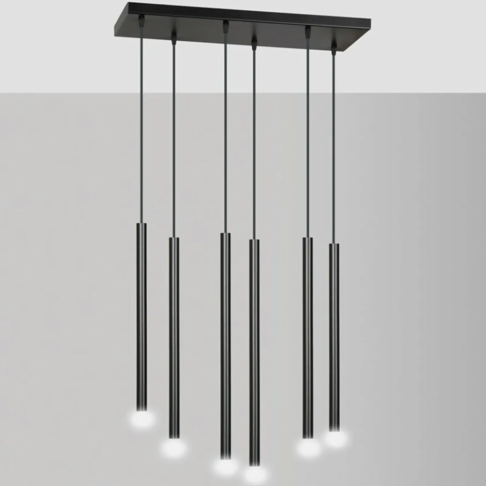 Sklep Kaja Lampa wisząca z tubami na podsufitce 552/6 | Kaja Oświetlenie czarny Outlet