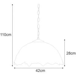 Sklep Kaja Lampa wisząca z witrażowym kloszem K-P161420 FARINA | Kaja Oświetlenie* Randole Tradycyjne|Lampy Wiszące Witrażowe