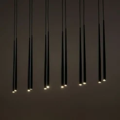 Sklep Kaja Lampa wisząca z wąskimi tubami, nad stół TK 10115 PIANO BLACK | Kaja Hot