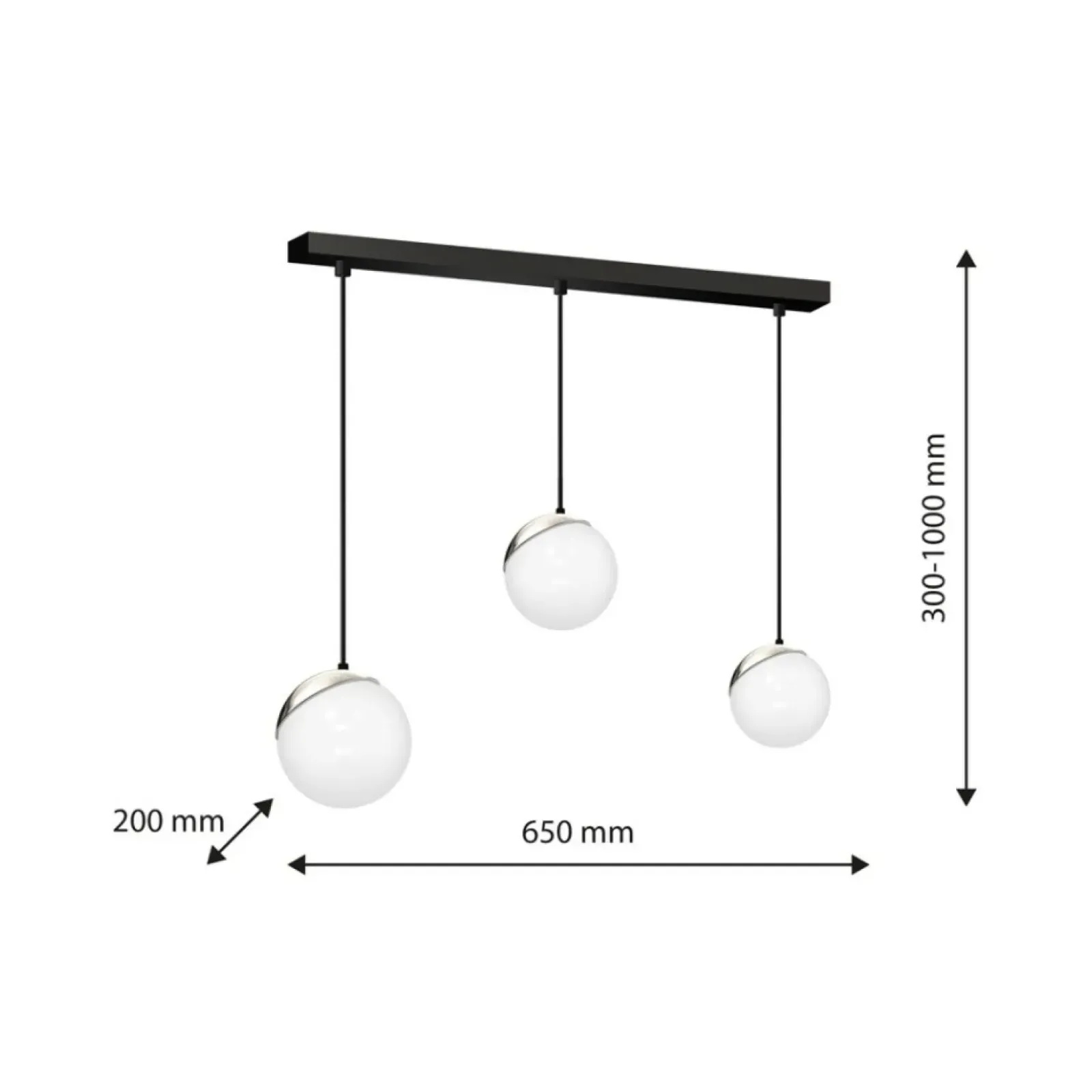 Sklep Kaja Lampa wisząca ze mi elementami MLP7238 z serii SFERA | Kaja Oświetlenie srebrny Shop