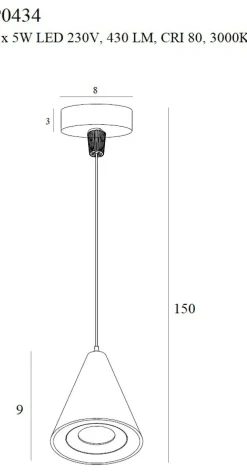 Sklep Kaja Lampa wisząca ze stożkową główką LED MX P0434 COMET | Kaja Oświetlenie Fashion
