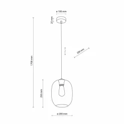 Sklep Kaja Lampa wisząca ze szklanym, ciemnym kloszem TK 5971 ELIO | Kaja Best Sale
