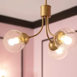 Sklep Kaja Lampa wisząca ze szklanymi kloszami ABR-LWZK-3XE27 TEMIDA | Kaja złoty Best