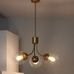 Sklep Kaja Lampa wisząca ze szklanymi kloszami ABR-LWZK-3XE27 TEMIDA | Kaja złoty Best