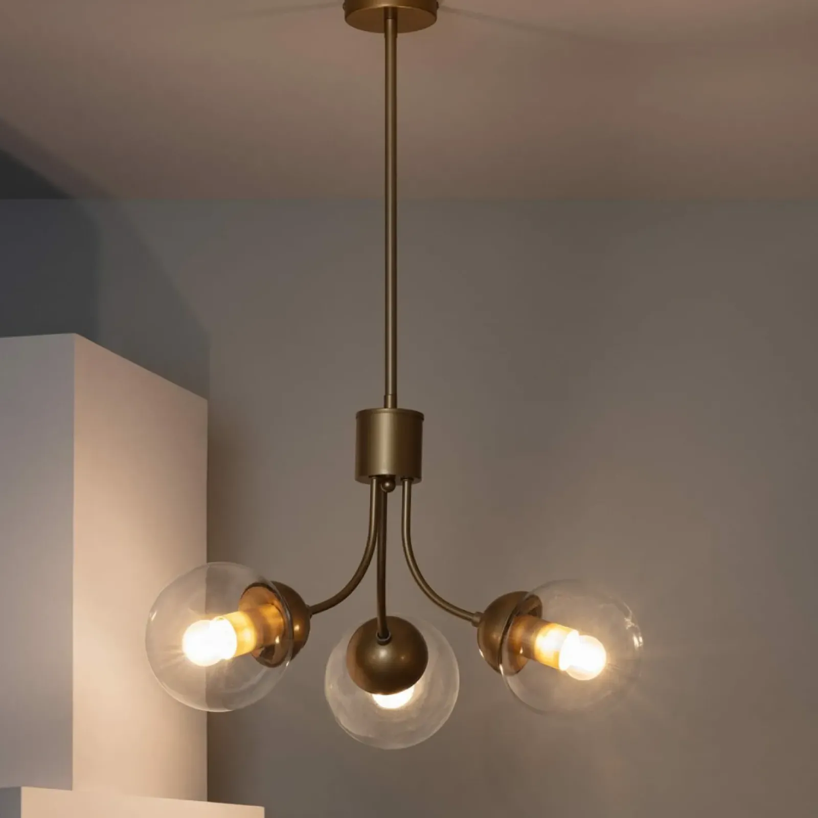 Sklep Kaja Lampa wisząca ze szklanymi kloszami ABR-LWZK-3XE27 TEMIDA | Kaja złoty Best