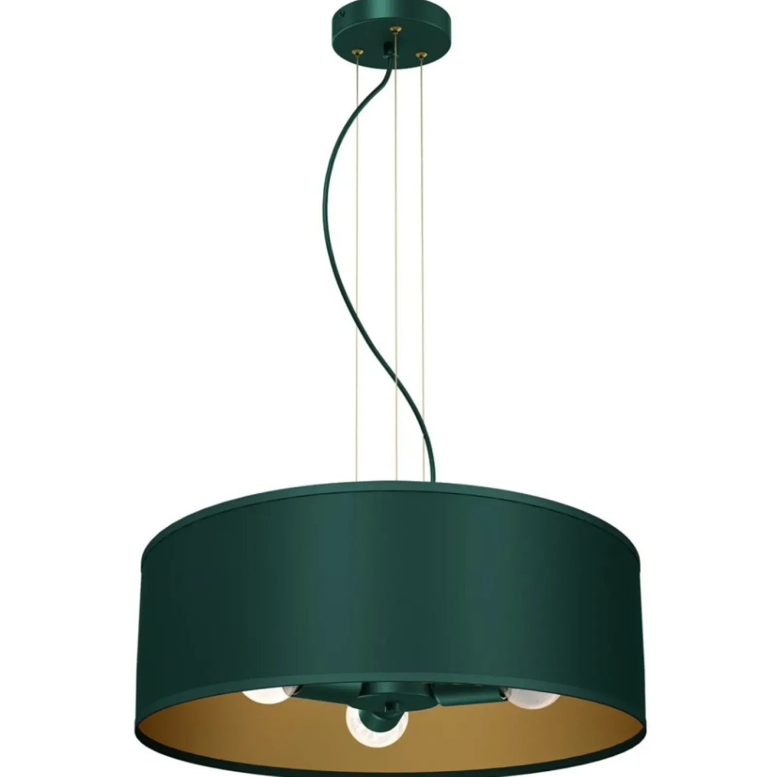 Sklep Kaja Lampa wisząca, zielono-złota, na trzy żarówki MLP7879 z serii VERDE | Kaja Oświe Discount