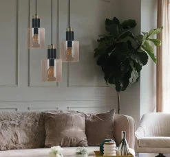 Sklep Kaja Lampa wisząca, złota dekoracja i miodowy klosz K-5257 z serii ALTO Best Sale