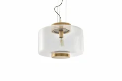 Sklep Kaja Lampa wisząca złota z szerokim kloszem AZ3343 SOREL | Kaja Oświetlenie mosiądz Shop