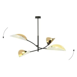 Sklep Kaja Lampa z biało-złotymi, otwartymi abażurami 1107/4 LOTUS | Kaja Fashion