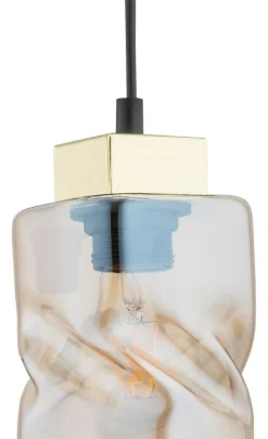 Sklep Kaja Lampa z bursztynowym kloszem O2961 W1 CZA ZL MERU | Kaja Oświetlenie Sale