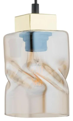 Sklep Kaja Lampa z bursztynowym kloszem O2961 W1 CZA ZL MERU | Kaja Oświetlenie Sale