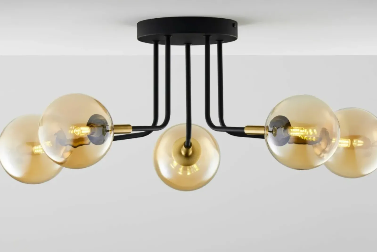 Sklep Kaja Lampa z bursztynowymi kloszami JUP 2038 BU 5 CZ/MS BU BURANO | Kaja Flash Sale