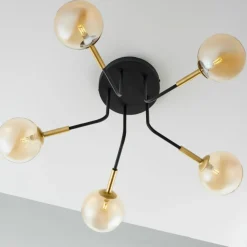 Sklep Kaja Lampa z bursztynowymi kloszami JUP 2038 BU 5 CZ/MS BU BURANO | Kaja Flash Sale