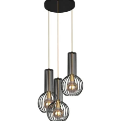 Sklep Kaja Lampa z czarno-złotymi kloszami K-4522 ARVI BLACK | Kaja Oświetlenie New
