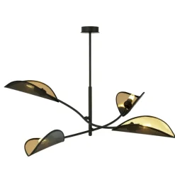 Sklep Kaja Lampa z czarno-złotymi, otwartymi abażurami 1106/4 LOTUS | Kaja Shop
