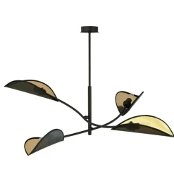Sklep Kaja Lampa z czarno-złotymi, otwartymi abażurami 1106/4 LOTUS | Kaja Shop