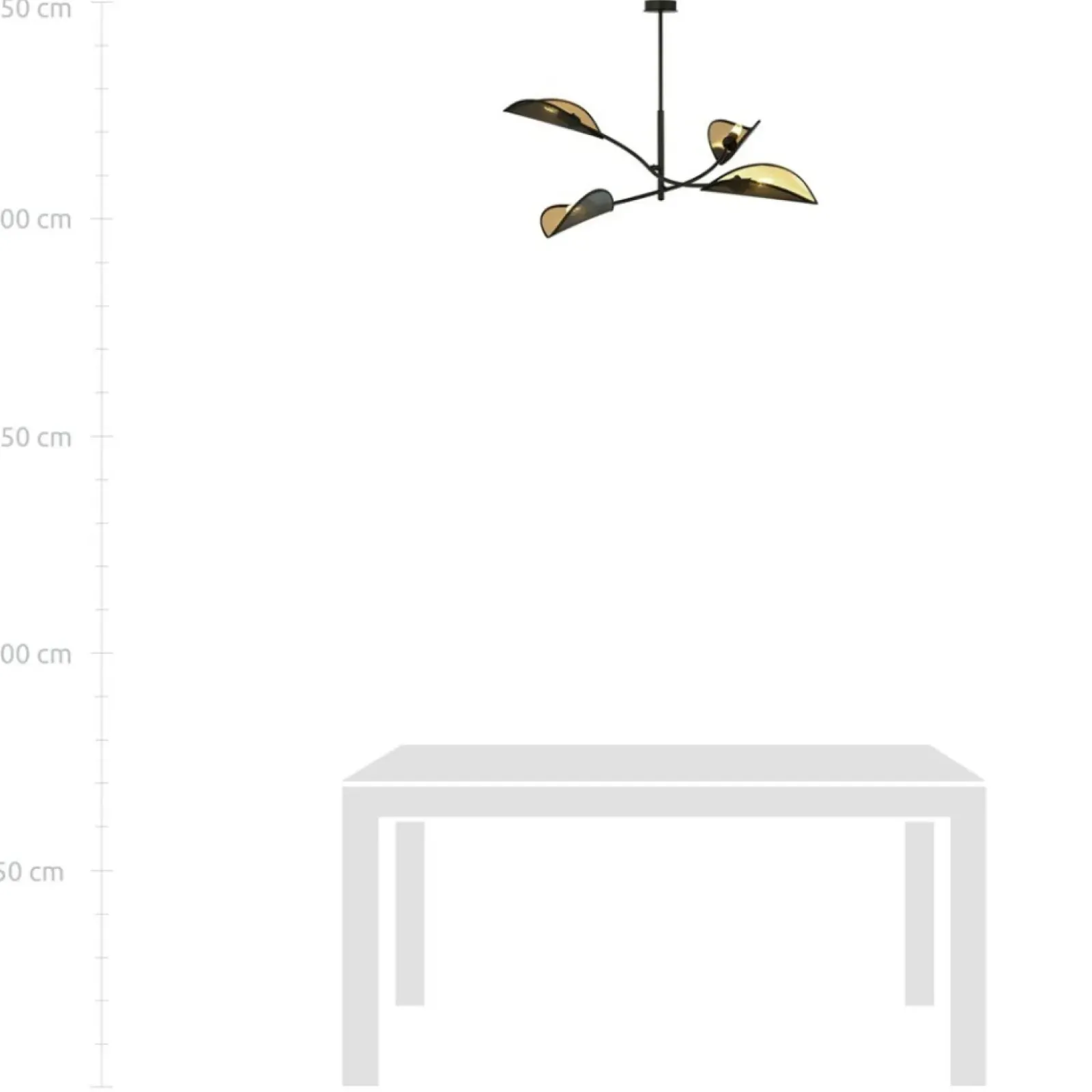 Sklep Kaja Lampa z czarno-złotymi, otwartymi abażurami 1106/4 LOTUS | Kaja Shop