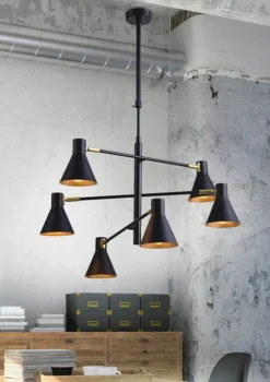 Sklep Kaja Lampa z czarno-złotymi reflektorami 36-72696 LESS | Kaja Oświetlenie czarny Cheap