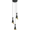 Sklep Kaja Lampa z dekoracyjnymi kloszami PND-85949-3 BK+GD MALIA | Kaja Shop