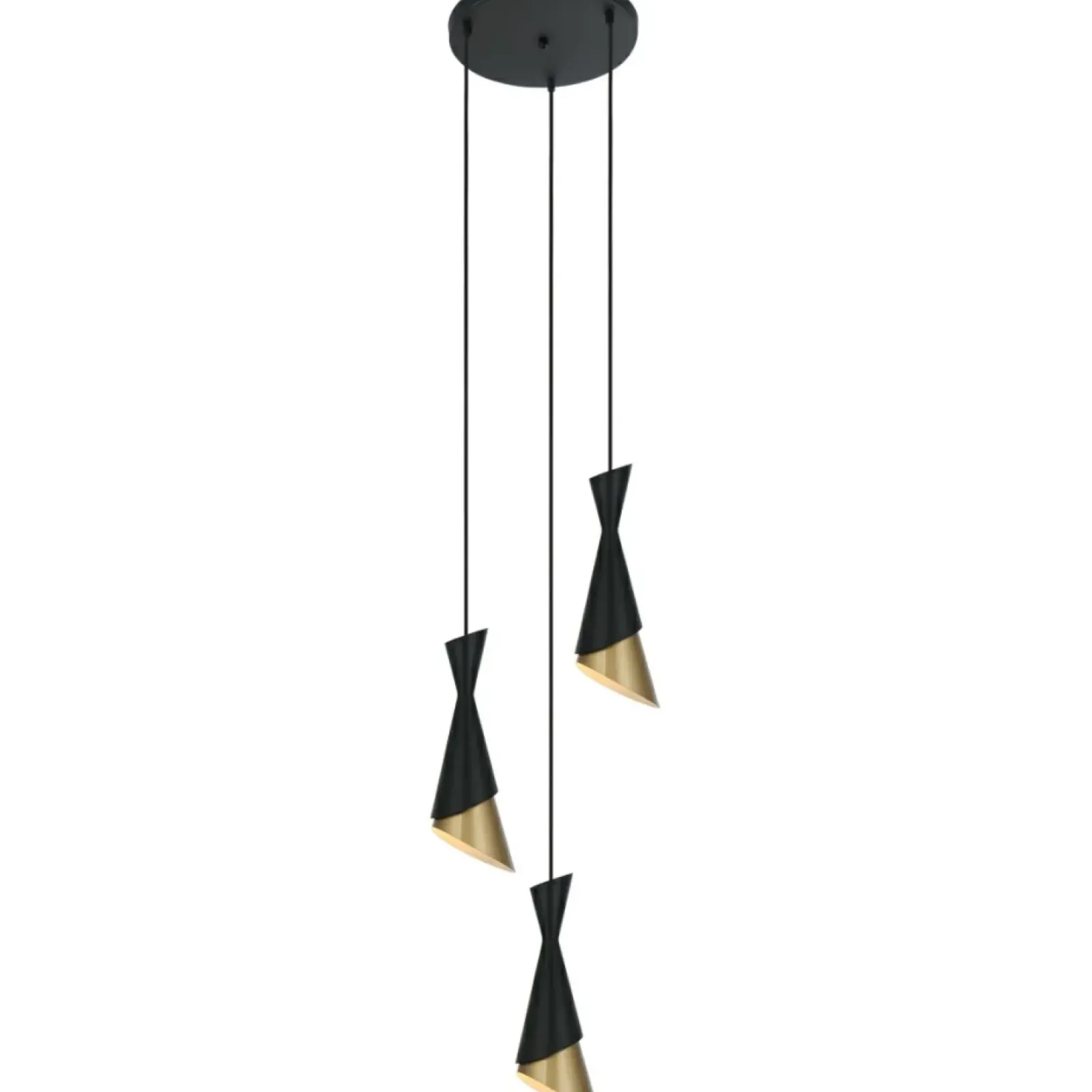 Sklep Kaja Lampa z dekoracyjnymi kloszami PND-85949-3 BK+GD MALIA | Kaja Shop