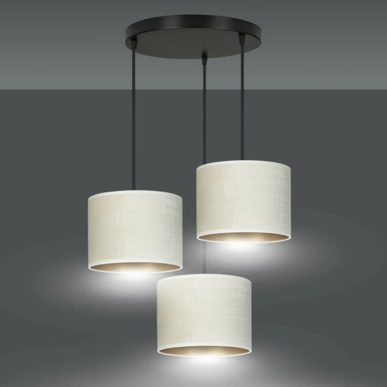 Sklep Kaja Lampa z dwukolorowymi abażurami 1052/3PREM HILDE PREMIUM | Kaja Fashion