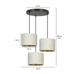 Sklep Kaja Lampa z dwukolorowymi abażurami 1052/3PREM HILDE PREMIUM | Kaja Fashion